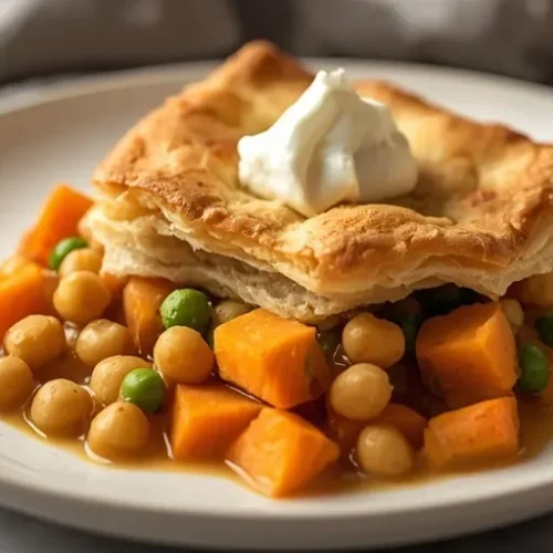 vegan sweet potato chickpea pot pie recipe